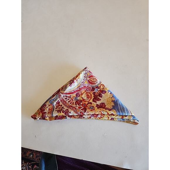 Womens Multicolor Paisley Silk Scraf 25" x 25" - Picture 1 of 8